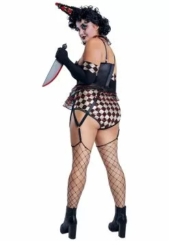 Starline, LLC. Sexy Plus Size Killer Clown Costume For Women -Disguise Store womens sexy plus size killer clown costume alt 1