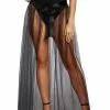 Dreamgirl Sheer Tie-Front Black Women's Skirt -Disguise Store womens sheer tie front black skirt