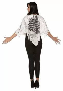 Forum Novelties, Inc Tattered Skeleton Poncho Women's Costume -Disguise Store womens tattered skeleton poncho costume alt 12