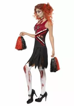 Smiffys Women's Zombie Cheerleader Costume Dress -Disguise Store zombie cheerleader costume alt2